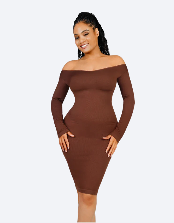 Long-Sleeve Bodycon Shaping Dress Winteres