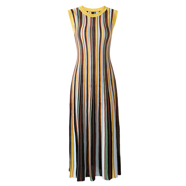 Tia Striped Knit Midi Dress