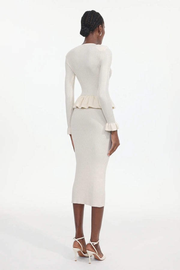 Amber Solid Knit Midi Dress Winteres