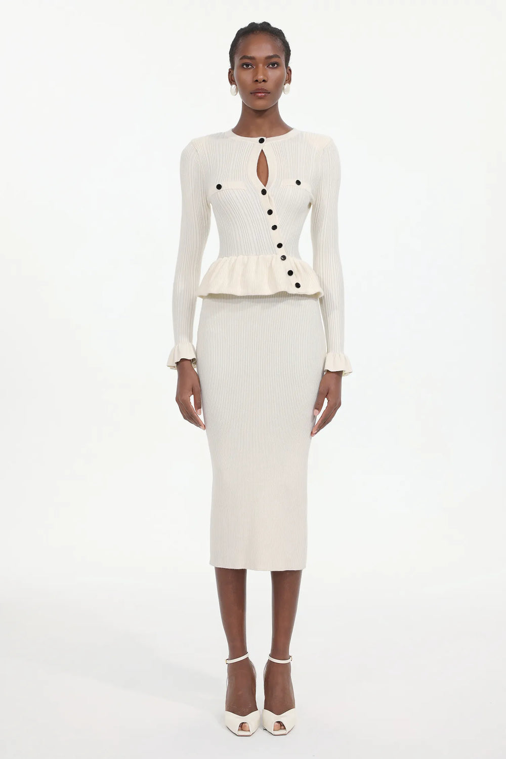 Amber Solid Knit Midi Dress Winteres