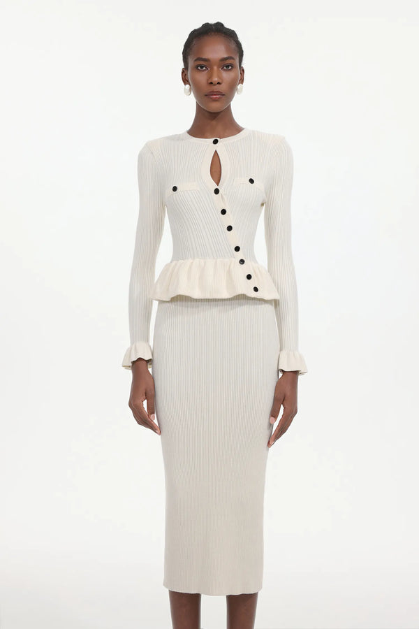 Amber Solid Knit Midi Dress Winteres