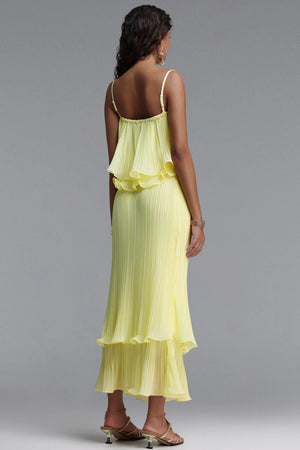 Spaghetti Strap Ruffle Skirt Set