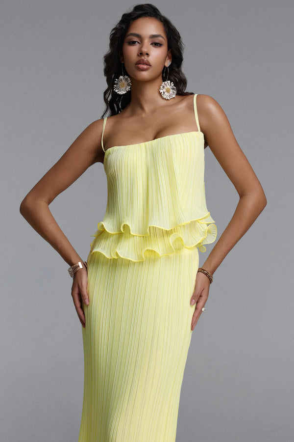 Spaghetti Strap Ruffle Skirt Set