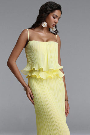 Spaghetti Strap Ruffle Skirt Set