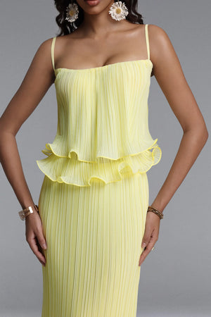 Spaghetti Strap Ruffle Skirt Set