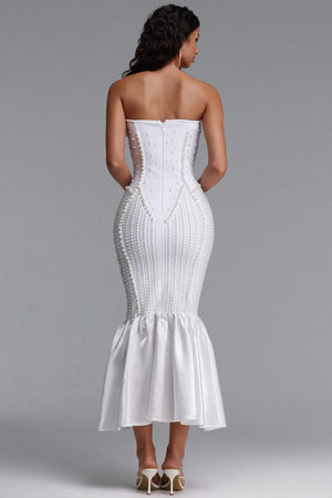 Sollar White Bandage Midi Dress