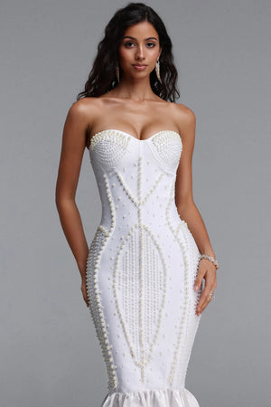 Sollar White Bandage Midi Dress