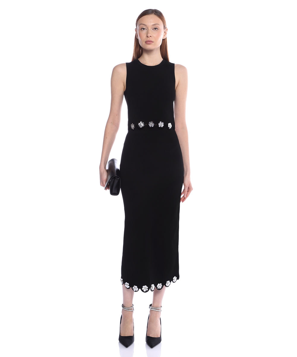 Sequined Flower Knit Skirt Set Winteres