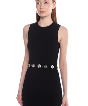 Sequined Flower Knit Skirt Set Winteres