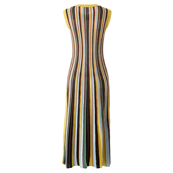 Tia Striped Knit Midi Dress