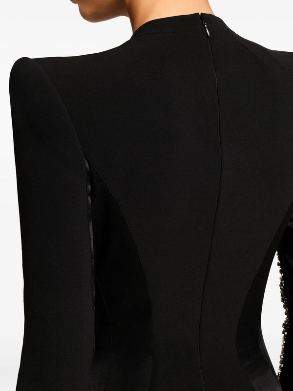 Black blazer with a high neckline on a white background