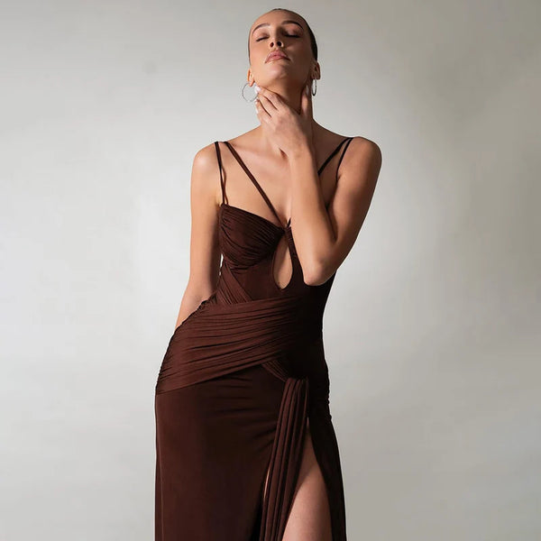 Robe longue drapée Marianne