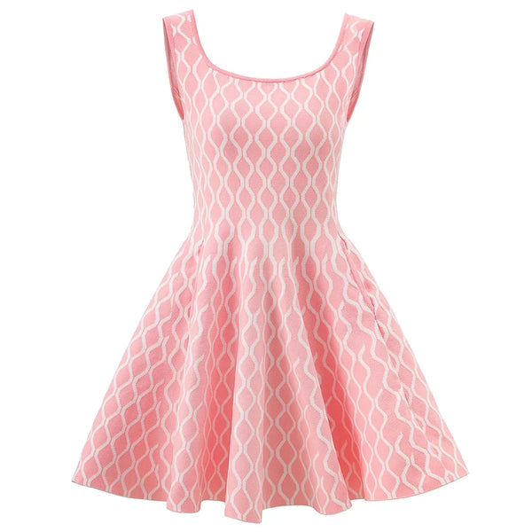 Tisa Jacquard Square-Collar Mini Dress