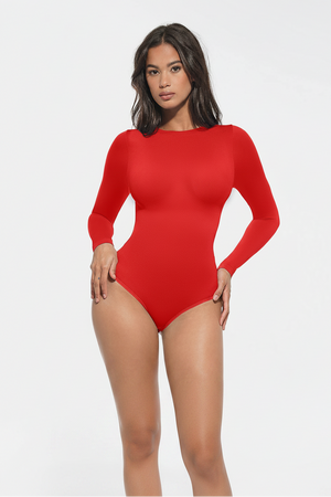 Long-Sleeve Butt-Lift Bodysuit Winteres