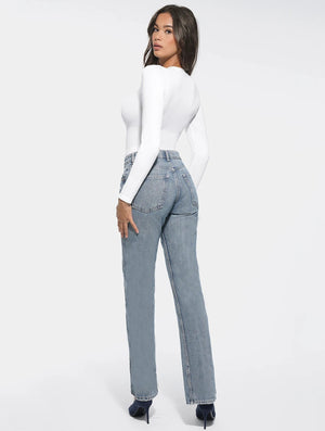 Long-Sleeve Butt-Lift Bodysuit Winteres