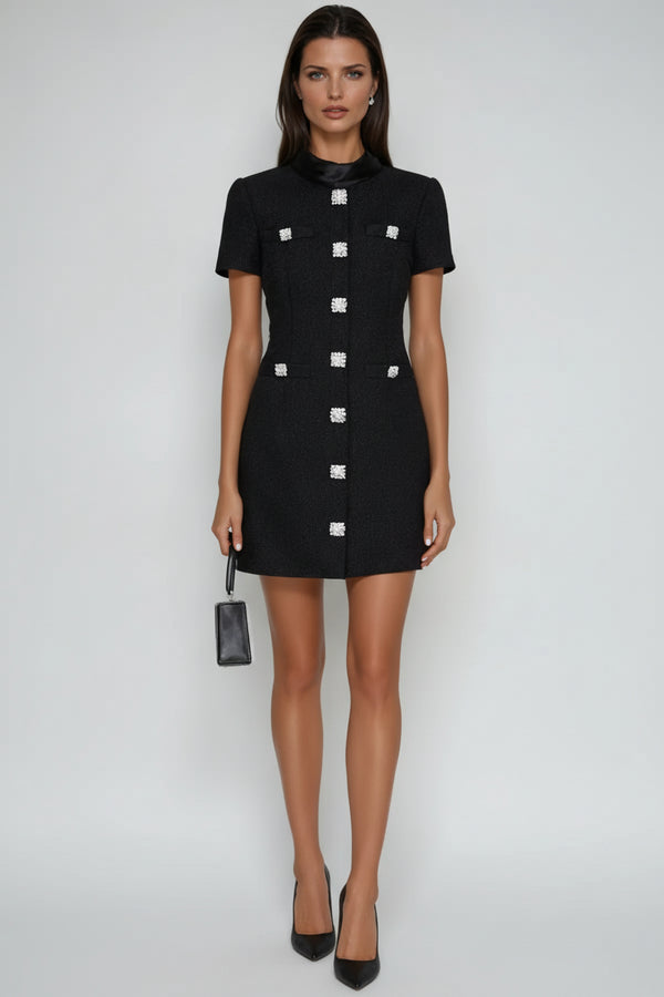 Adelaide Black Knit Mini Dress Winteres