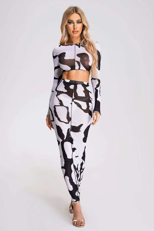 Black & White Top & Skirt Set Winteres