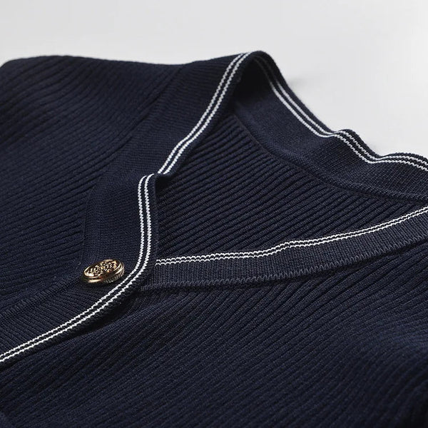 Colorblock Slim Knit Cardigan Winteres