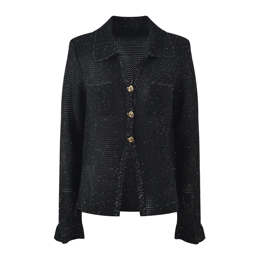 Sequin Knit Office Cardigan Winteres