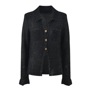 Sequin Knit Office Cardigan Winteres