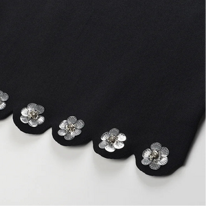 Sequined Flower Knit Skirt Set Winteres