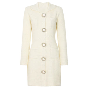 White coat with decorative buttons on a white background