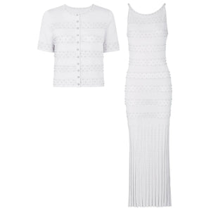 Beaded Crewneck & Sleeveless Dress Set Winteres