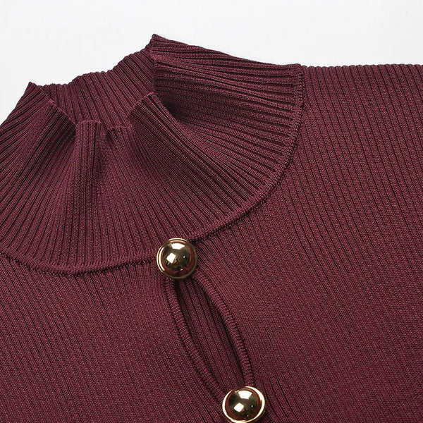 Elegant Turtleneck Knit Top Winteres
