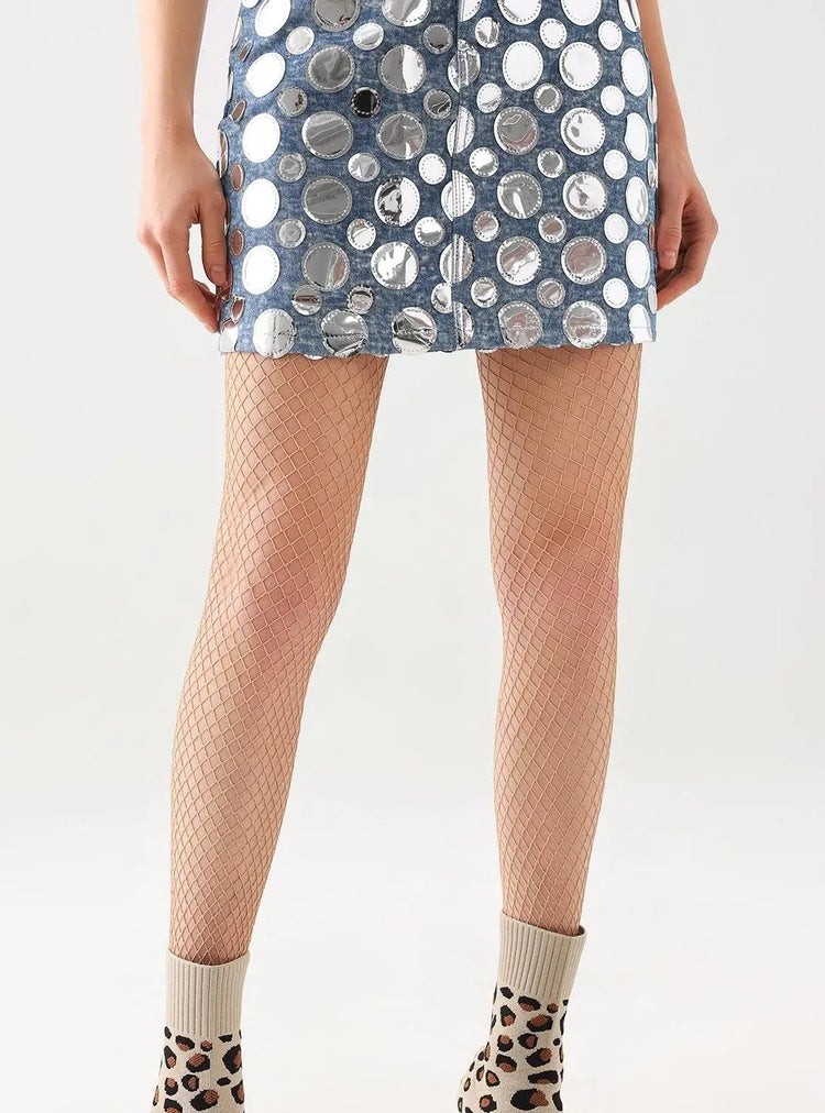Casual Denim Polka Dot Skirt Winteres