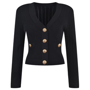 V-Neck Knit Crop Cardigan Winteres