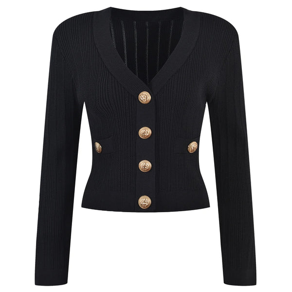 V-Neck Knit Crop Cardigan Winteres