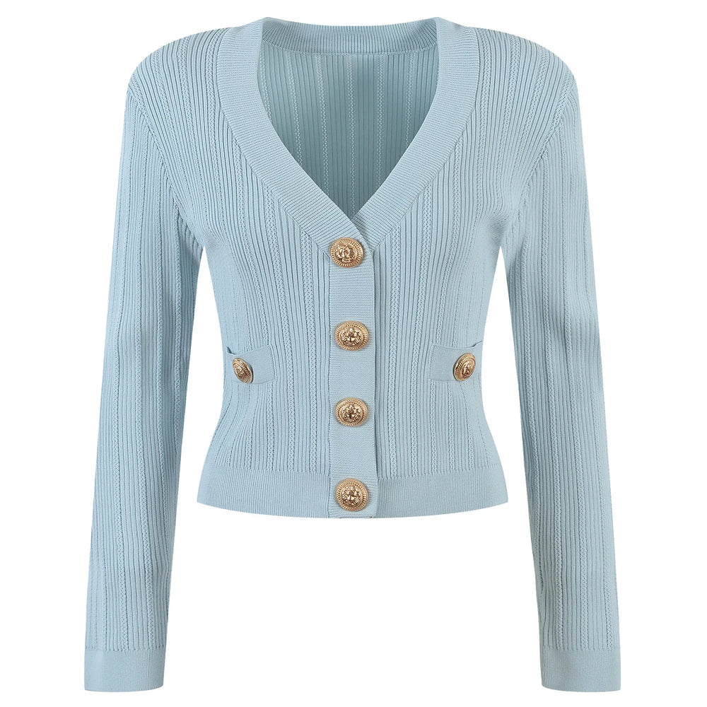 V-Neck Knit Crop Cardigan Winteres