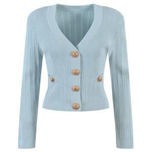 V-Neck Knit Crop Cardigan Winteres