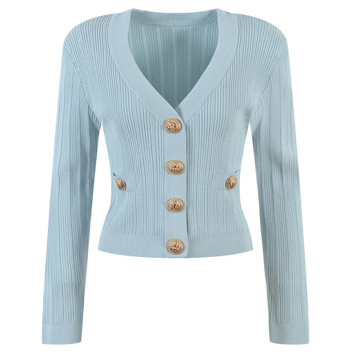 V-Neck Knit Crop Cardigan Winteres