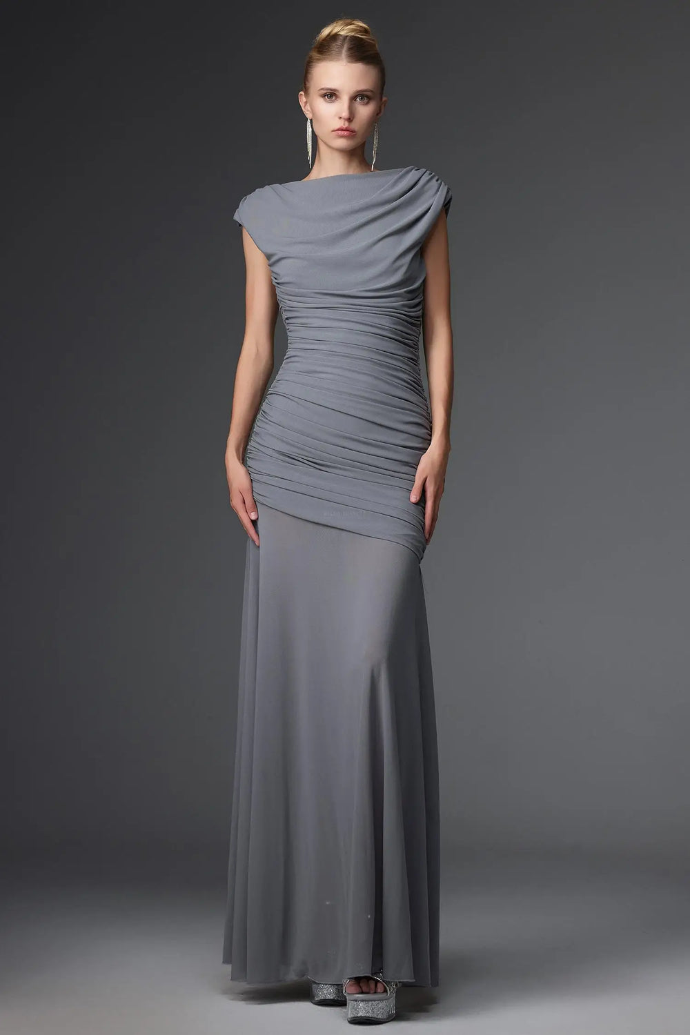 Women Chic IOberta Contour Sleeveless Ruched Knit Maxi Dress Ladies Bodycon Occassion Birthday Cocktail Prom Party Dresses Winteres