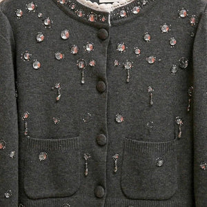 Lace Collar Rhinestone Cardigan Winteres