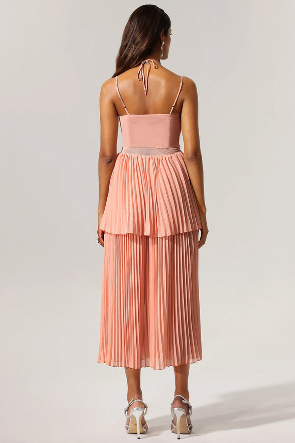 Teelia Halter Folds Maxi Dress Winteres