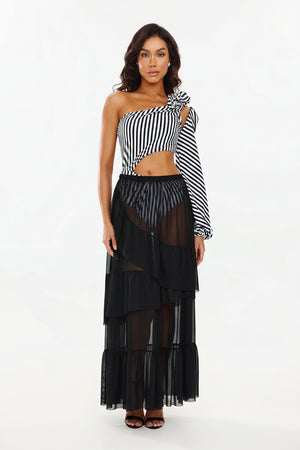 Women One Shoulder Flower Hollow Out Zabra Printed 3 Three Piece Swimwear Bikini Skirt Set With Cover up Beachwear Swimsuit Winteres
