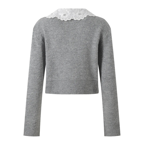Cardigan Set White Collar Winteres