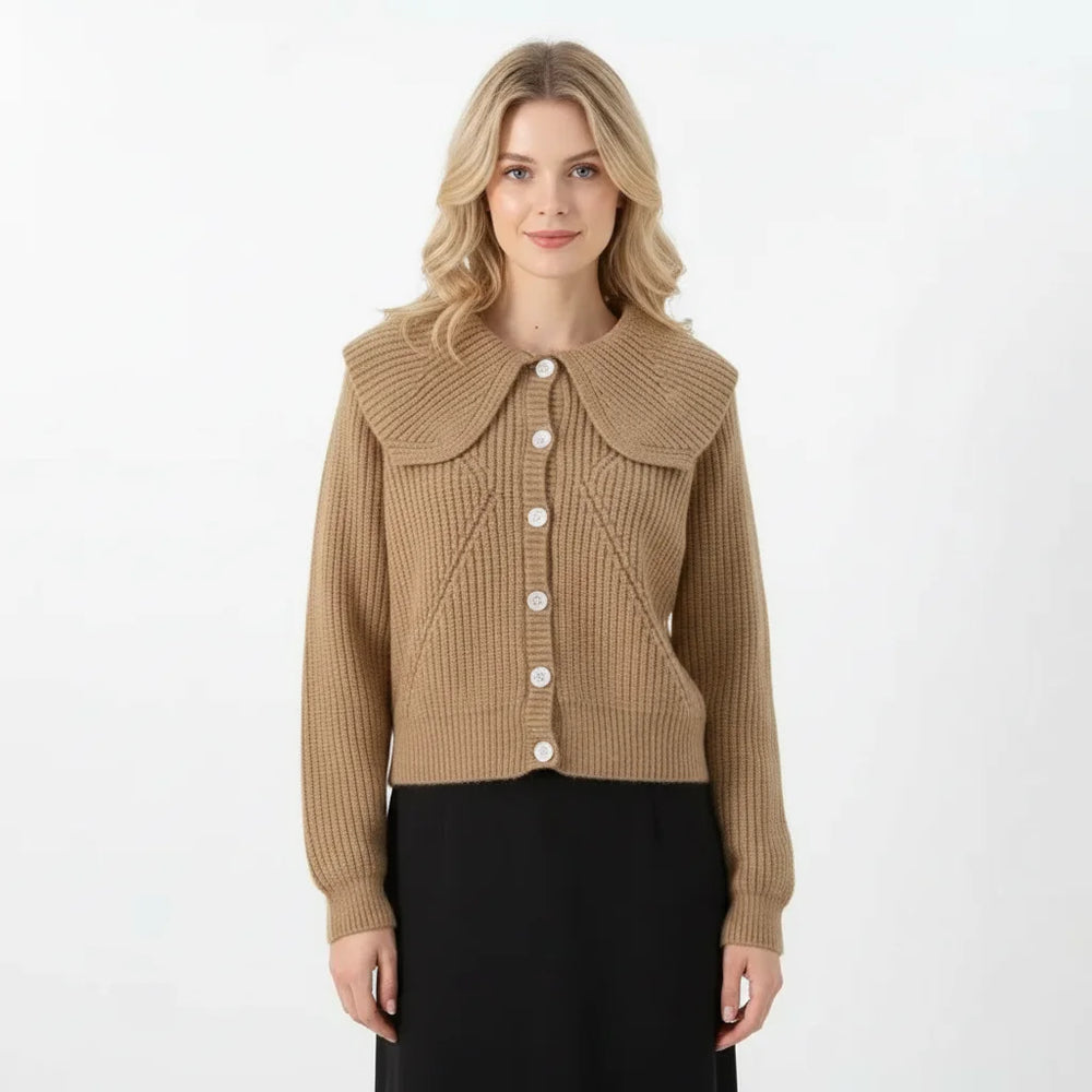 Peter Pan Collar Drop-Shoulder Cardigan Winteres