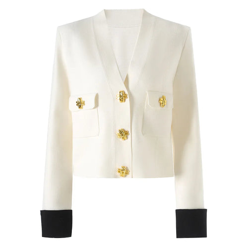 Luxury V-neck Colorblock Cardigan Winteres
