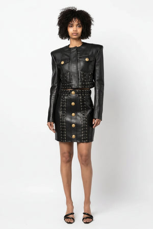 Scheana Shay Buttons Leather Clothing Winteres