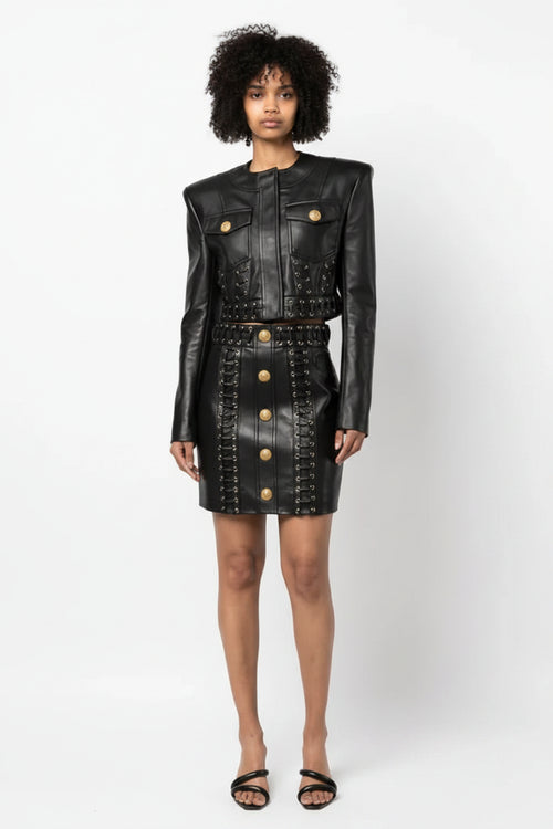 Scheana Shay Buttons Leather Clothing Winteres