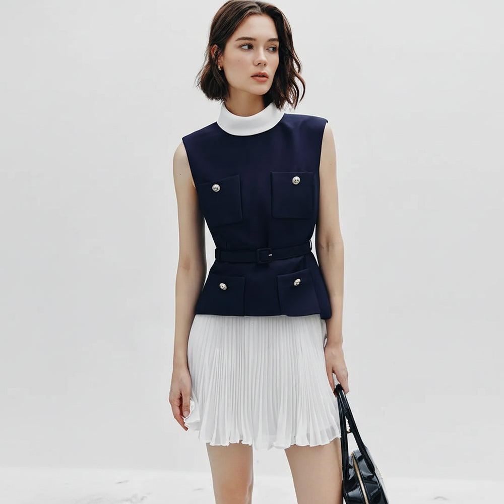 Tailored Navy Mini Dress Winteres