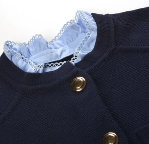 Ruffle Patchwork Knit Cardigan Winteres