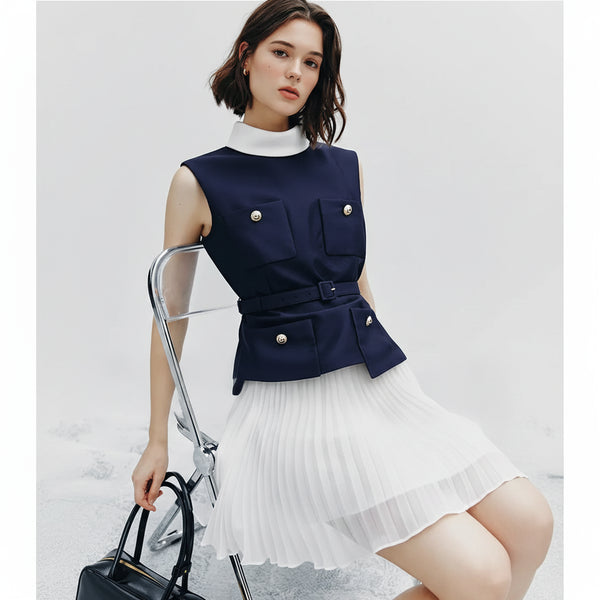 Tailored Navy Mini Dress Winteres