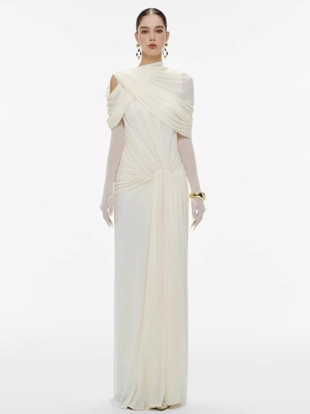 Eulalie Ruffle Mesh Maxi Dress Winteres