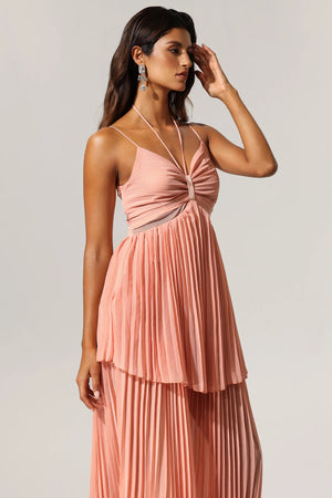 Teelia Halter Folds Maxi Dress Winteres