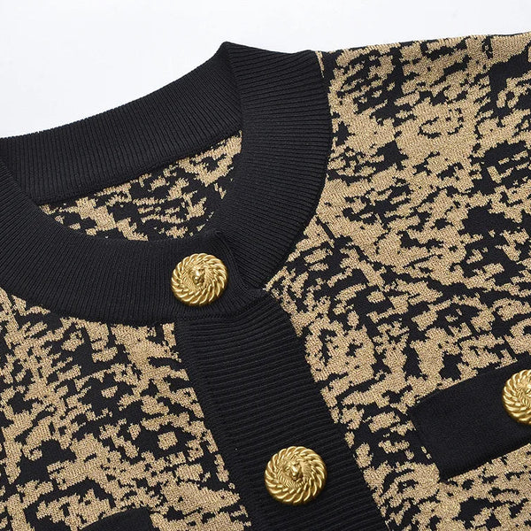 Jacquard O-neck Knit Cardigan Winteres