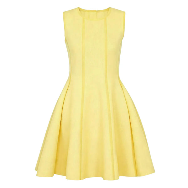 Yellow dress on a white background